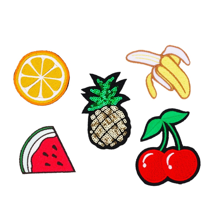 haftowane owoce cekiny naprasowanki termo