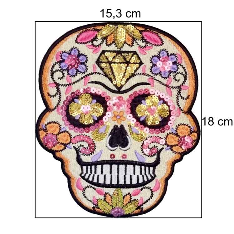 czacha dios muertes haftowana naszywka cekiny.jpg