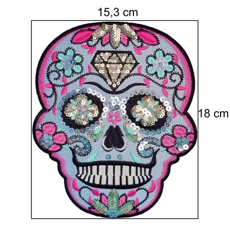 czacha dios muertes haftowana naprasowanka cekiny.jpg