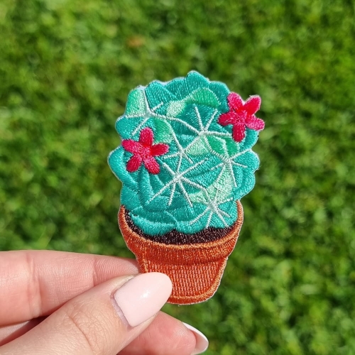 naszywka termo kaktus z kwiatami