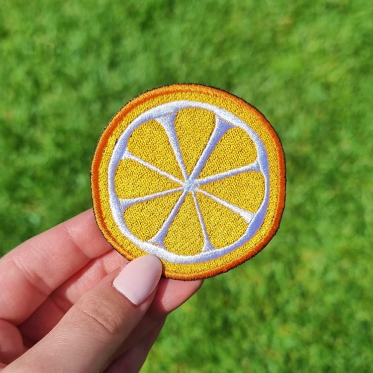 haftowana naszywka naprasowanka pomarańcza