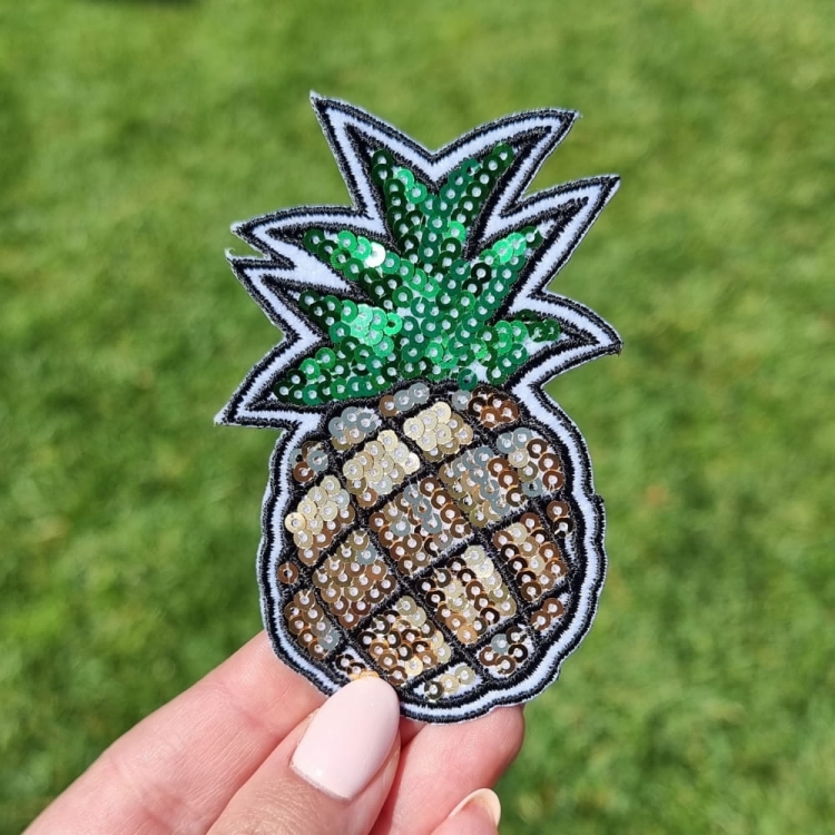 naszywka haftowana termo ananas cekiny