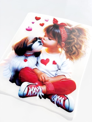 wklejka naprasowanka dziewczynka z shihtzu