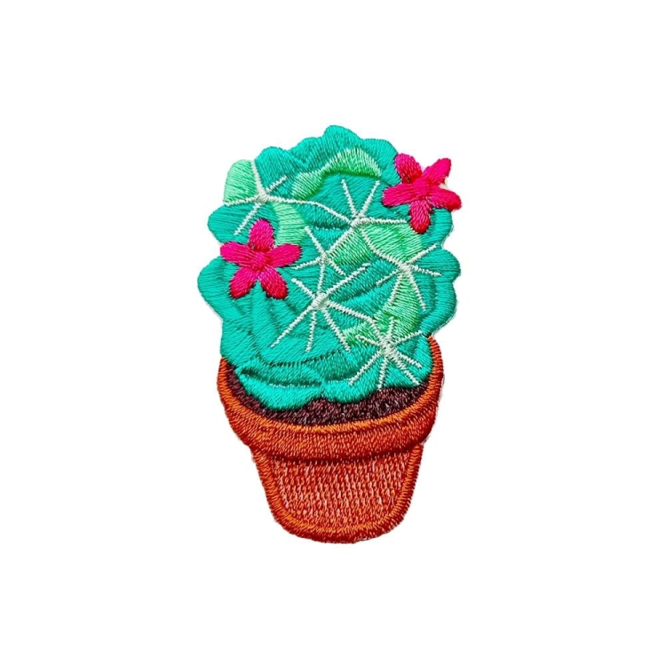 naszywka termoaplikacja kaktus z kwiatami