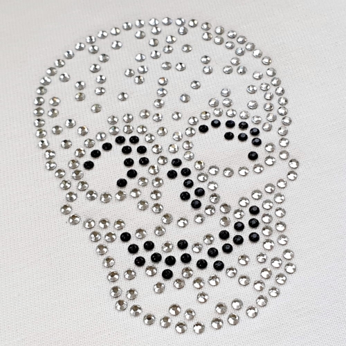 czaszka kryształki dżety naprasowanka